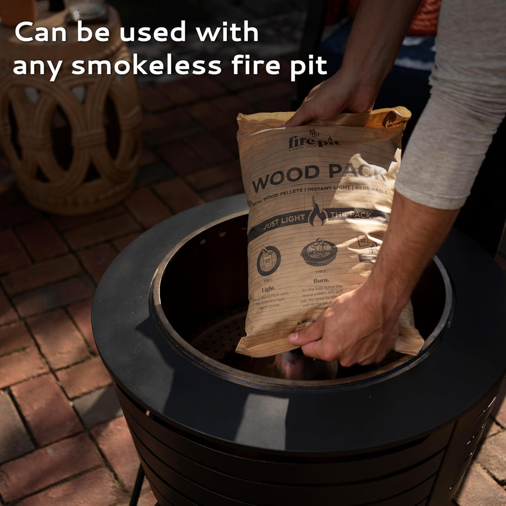 Wood Pellet Pack – 4-Pack Wood Pellets for Smokeless Fire Pits, Easy-To-Use Fire Pit Fuel for Outdoor Heating & Camping, 30+ Minute Full Flame Fire, Made in the USA