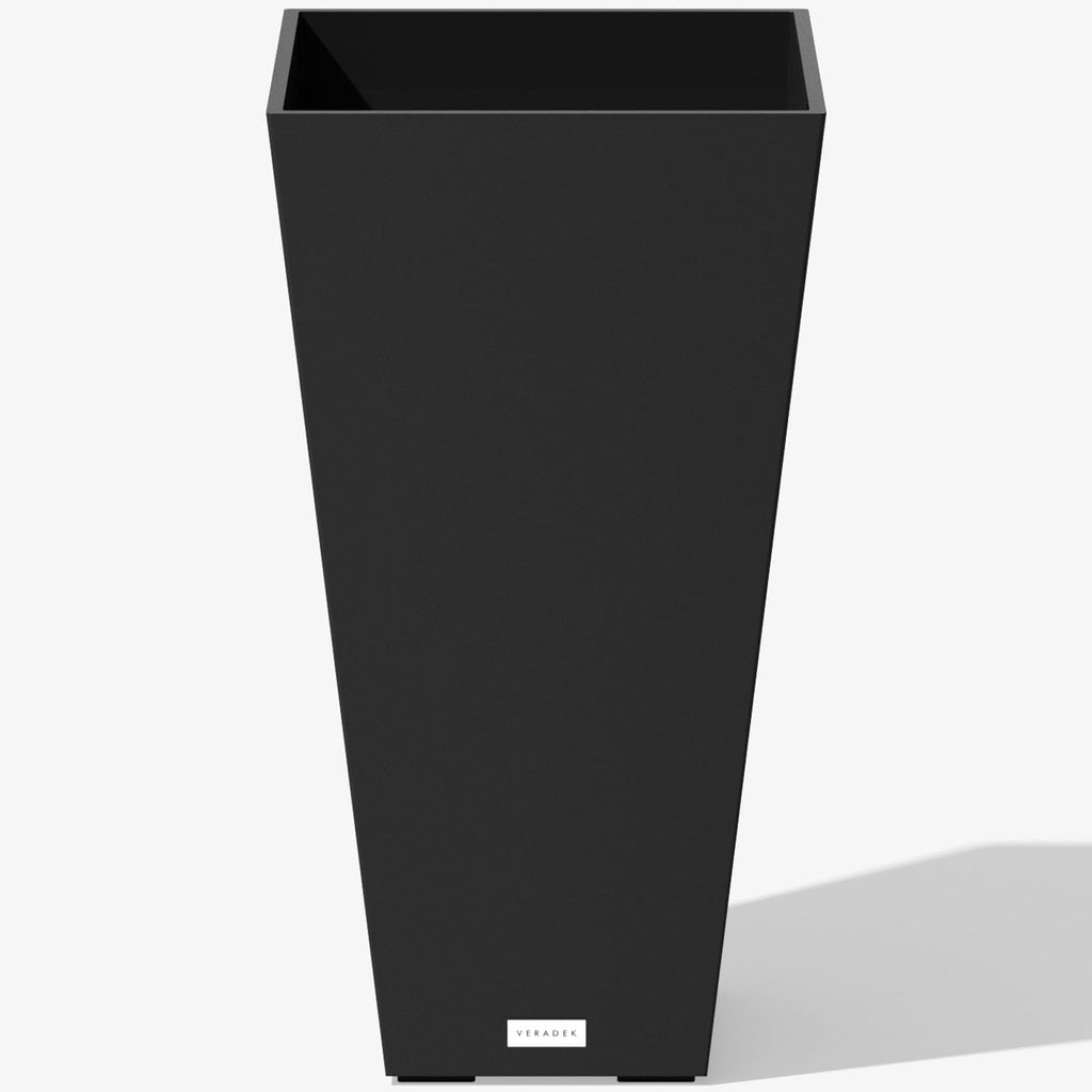 V-Resin Indoor/Outdoor Taper Planter (26 Inch, Black)