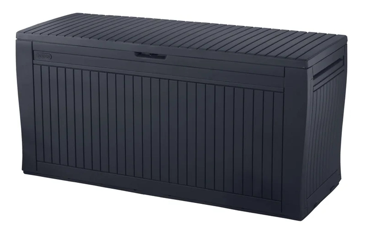 Comfy 71 Gallon Durable Resin Outdoor Storage and Organization Deck Box Ideal for Garden Patio Furniture and Supplies (Choose Color)