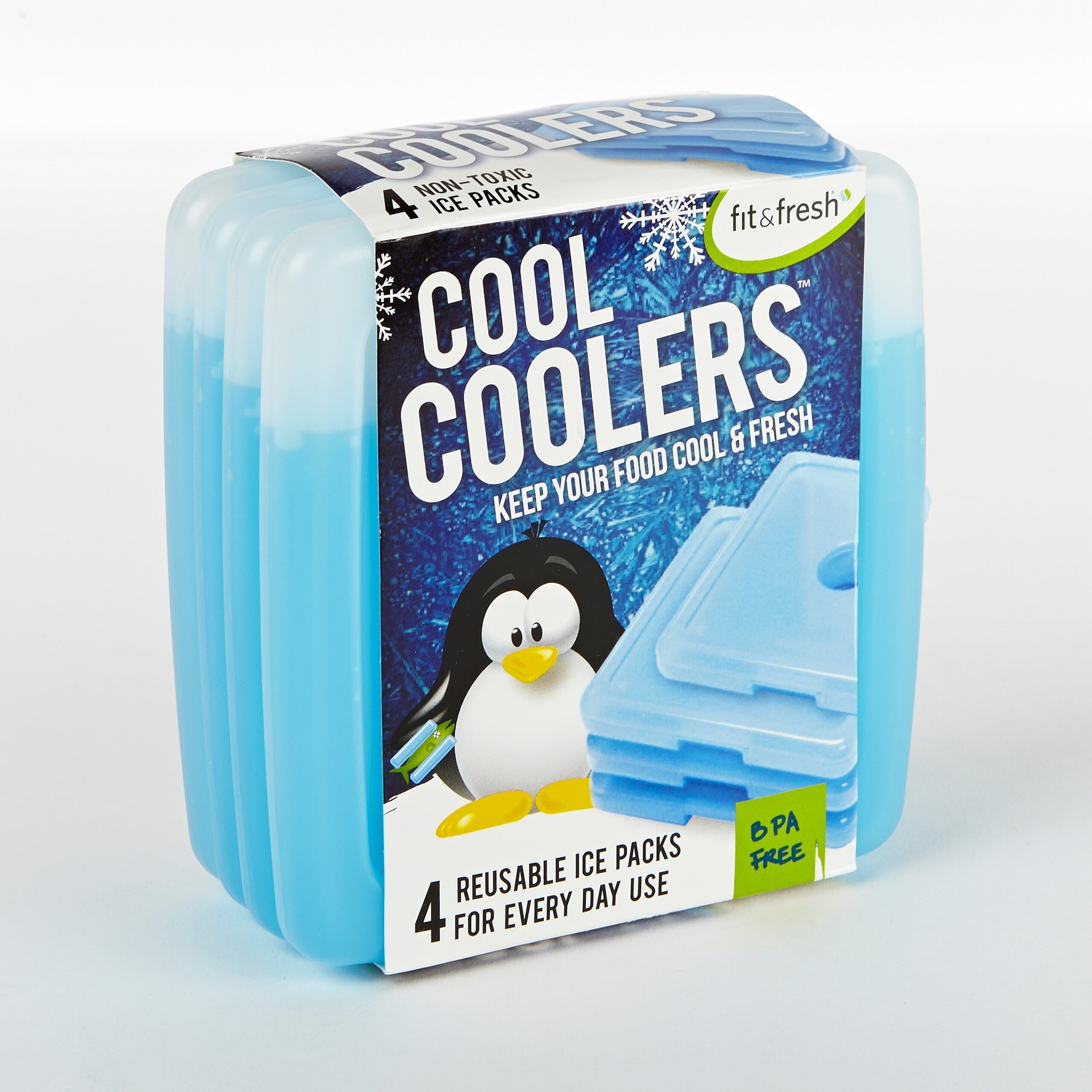 Cool Coolers by  Slim Kids Ice Packs for Lunch Boxes or Coolers, Blue, 4Pk.