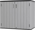 Large Outdoor Storage Box,Resin Sheds&Outdoor Storage Waterproof/Lockable,Outdoor Storage Cabinets for Balcony,Garage,Backyard (37Cu.Ft-Pale Grey)