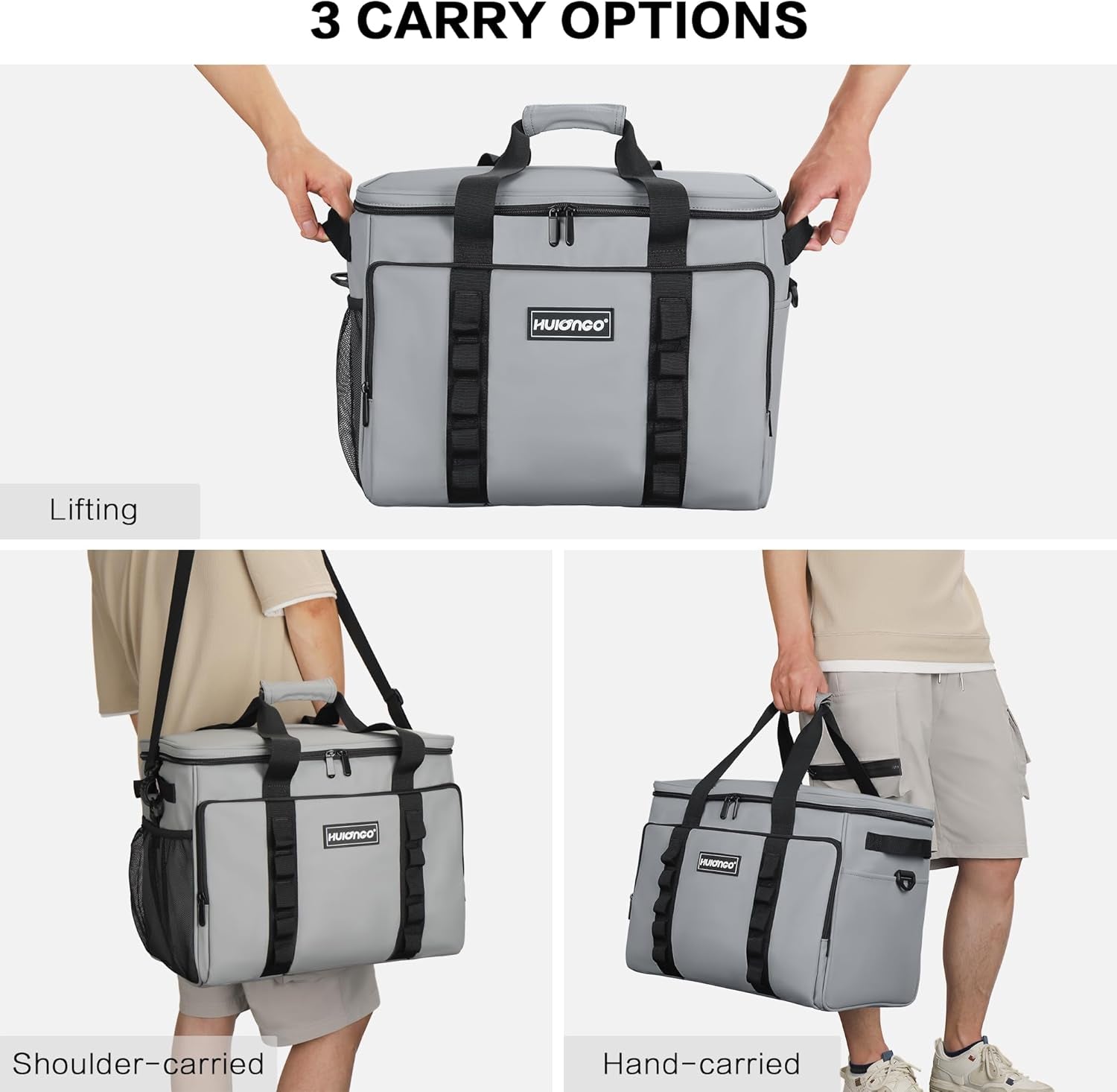 Soft Insulated Cooler Bag Collapsible Large Travel Coolers Soft Sided Coolers Ice Chest, Leakproof, Waterproof