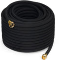 Heavy Duty Soaker Hose 50FT 1/2 Inch Rubber Garden Drip Irrigation Hose with Solid Brass Connector Water Saving Linkable Soaker Hose for Garden Bed Flower Vegetable Lawn
