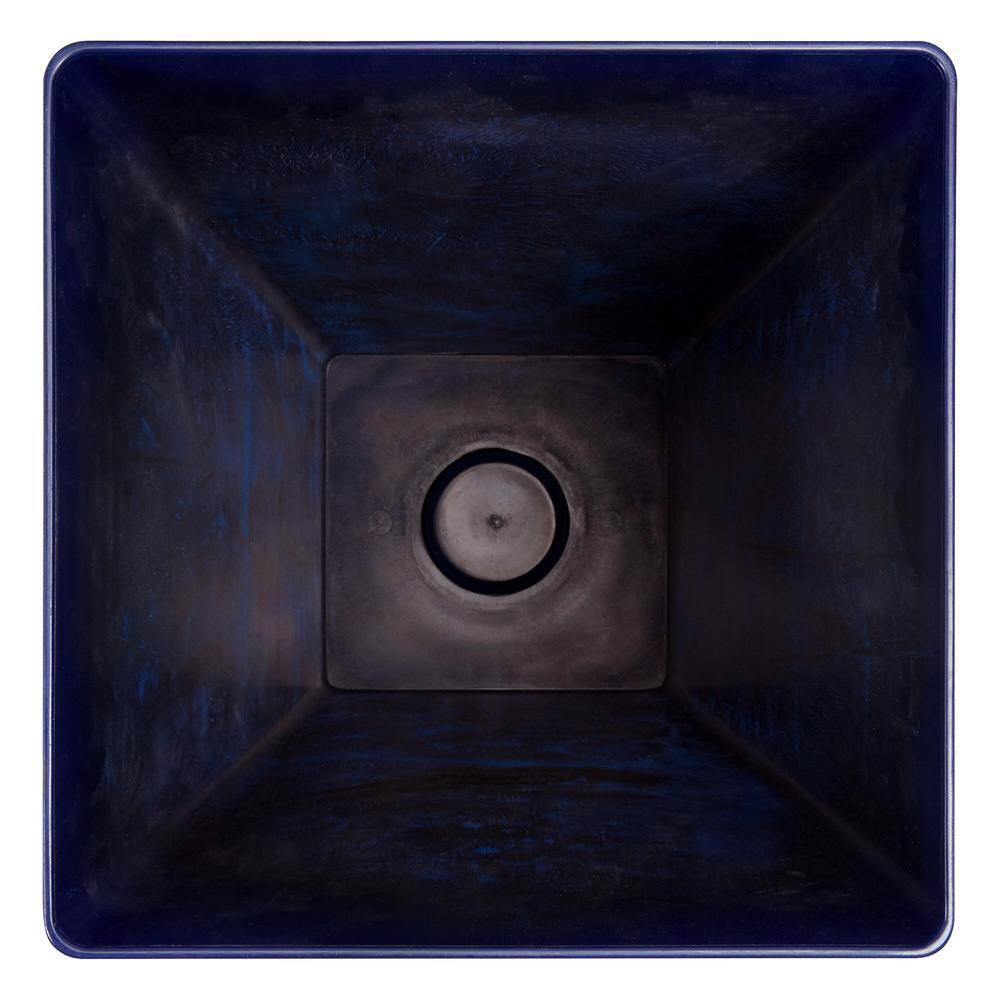 Harmony Medium Cobalt Blue Lightweight Tapered Plastic Planter (11.5 In. L X 11.5 In. W X 20 In. H)
