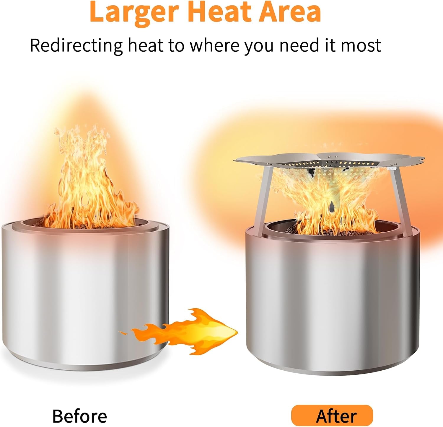 Heat Deflector for Solo Stove Bonfire, 19.5" Solo Stove Bonfire Accessories, 304 Stainless Steel Fire Pit Heat Deflector with Carrying Handle & 3 Legs, Heat Diffuser for Outdoor Indoor Fire Pits