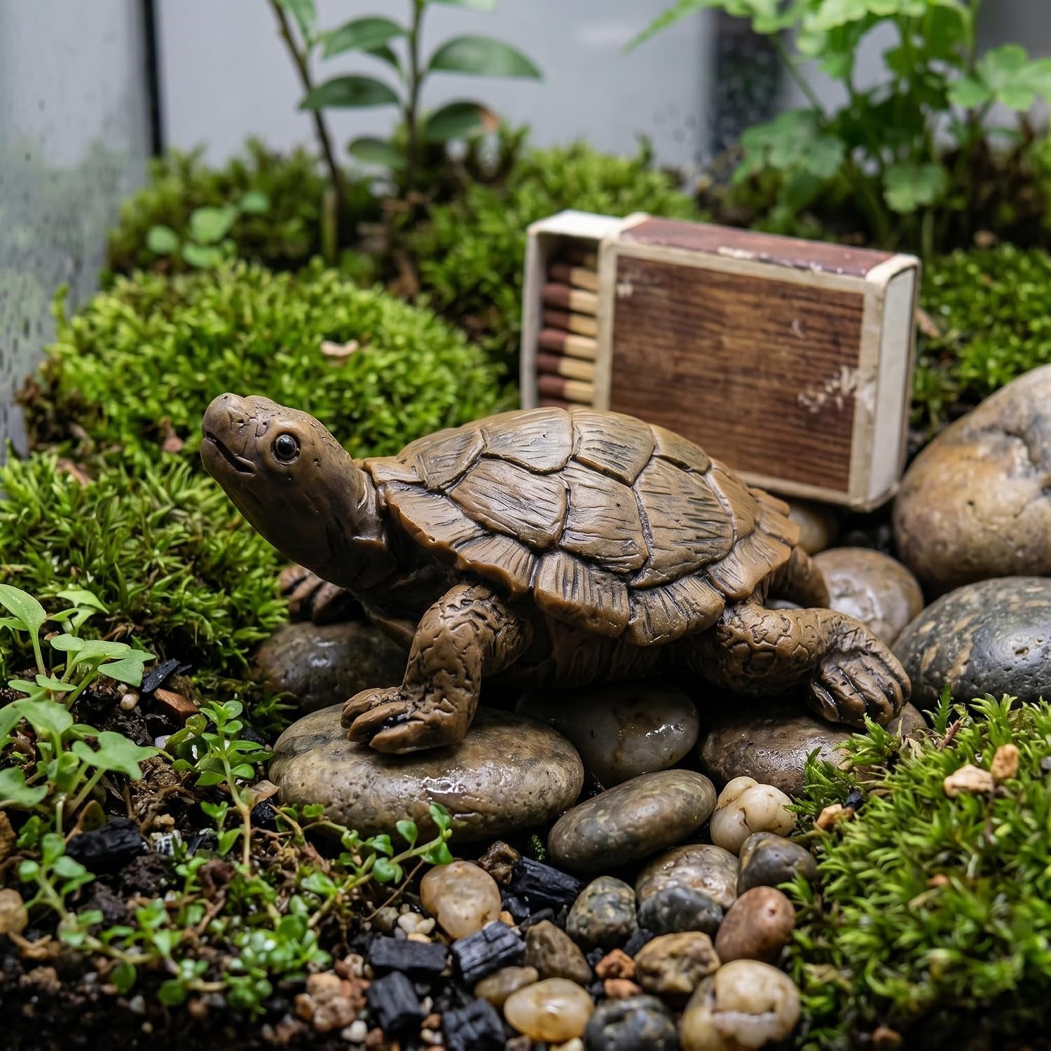 2 Pack Turtle Statue, Outdoor Garden Turtles Decor, Tortoise Figurine for Yard, Pond, Patio, Lawn, Outdoor Animal Statues & Garden Figurines