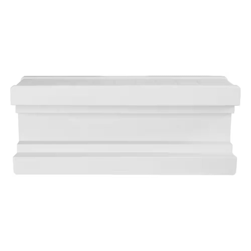 Eden Medium White Resin Lightweight Deck Rail Planter Box (28 In. L X 12 In. W X 12 In. H)