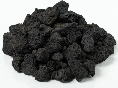 Medium Black Lava Rock 10Lb Bag, 1/2" - 1" | Use in Fireplace, Fire Pit, Fire Features | Outdoor & Indoor Lava Rock for Natural Gas or Propane Fires | Decorative Landscaping