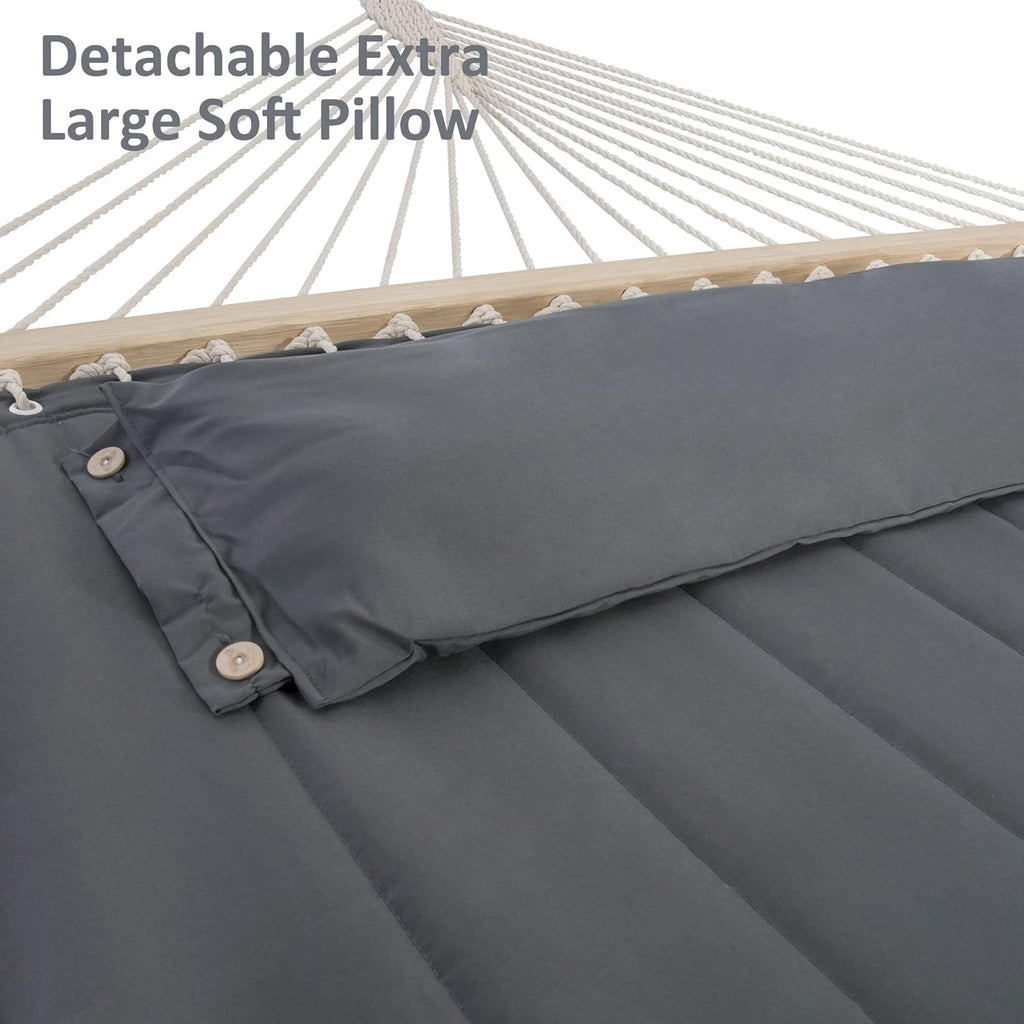 2 Person Hammock with Stand, Heavy Duty Portable Hammocks, 475 Lbs Capacity, Dark Grey