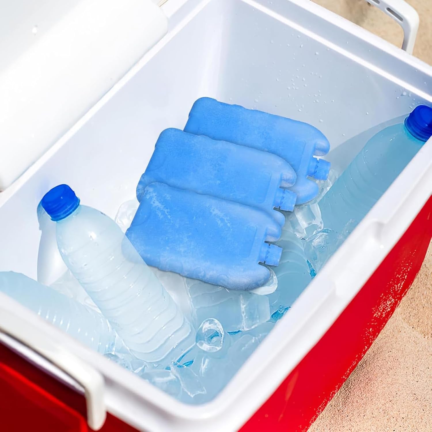 Reusable Refillable Ice Packs for Coolers | Freezer Packs for Lunch Boxes,Camping Supplies | Blue Ice Blocks for Coolers