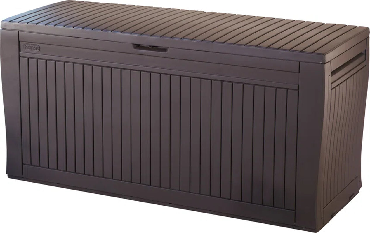Comfy 71 Gallon Durable Resin Outdoor Storage and Organization Deck Box Ideal for Garden Patio Furniture and Supplies (Choose Color)