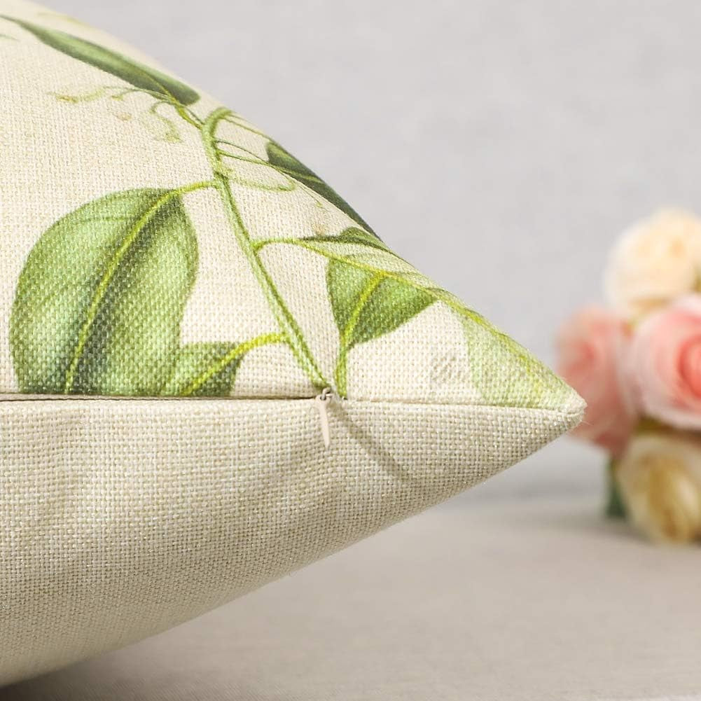 Set of 4 Decorative Throw Pillow Covers 18X18 Inches, Daffodil Pattern Waterproof Cushion Covers, Perfect to Outdoor Patio Garden Living Room Sofa Farmhouse Decor