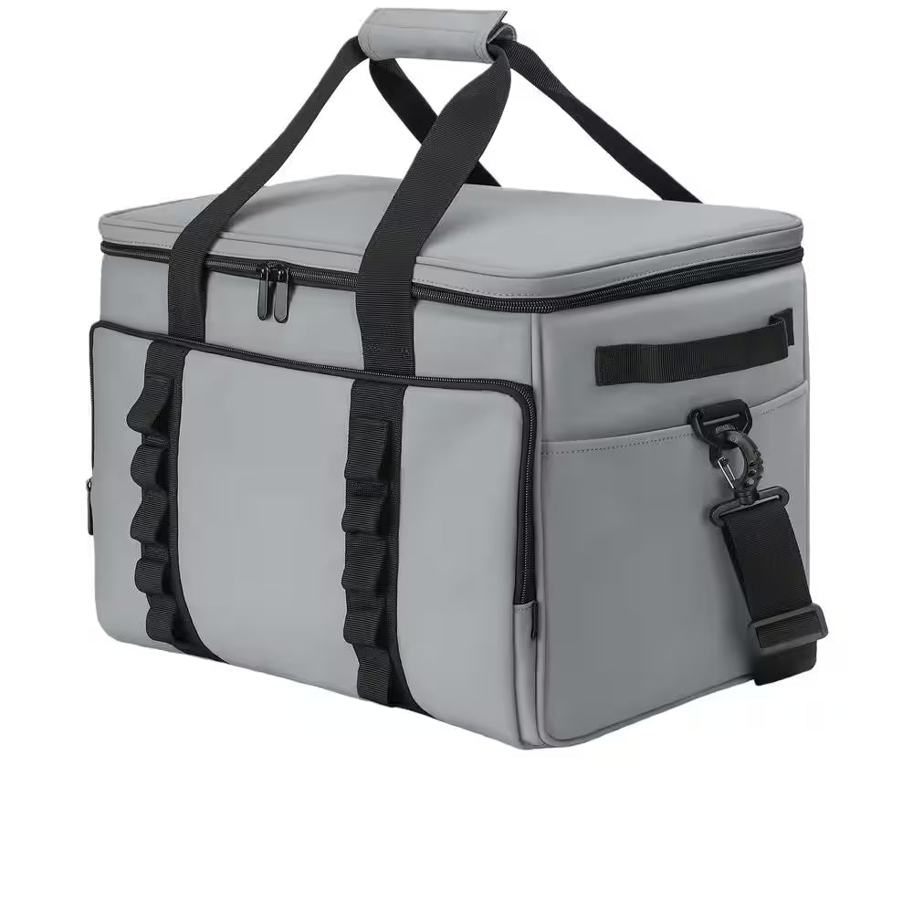 33 Qt. Gray Soft Insulated Cooler Bag, Collapsible Large Travel Coolers Soft Sided Coolers Ice Chest, Leakproof