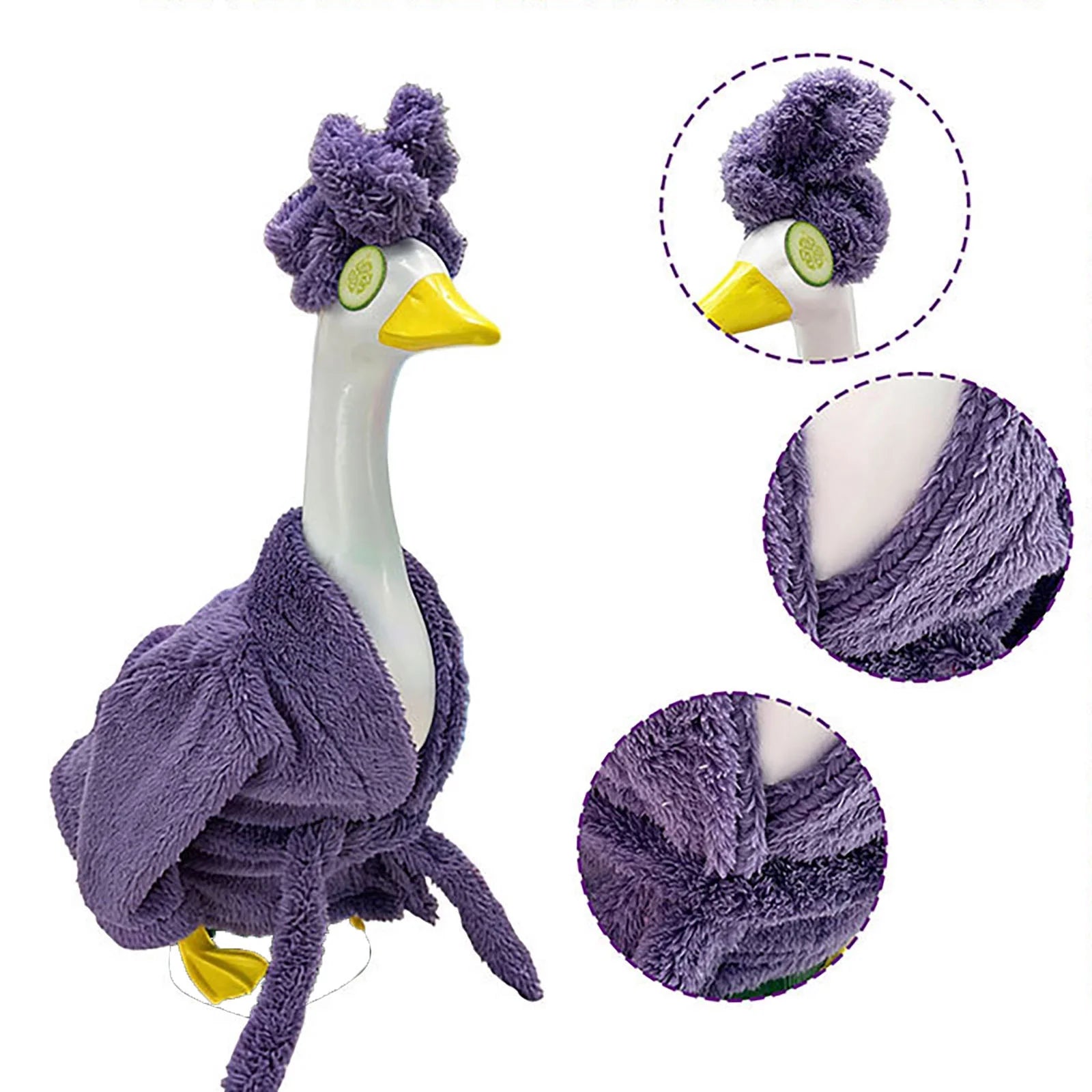 Winter Porch Decor, Cement Goose Accessories, Bathrobe Outfit Set, Outdoor Garden Ornament, Festive Yard Decoration
