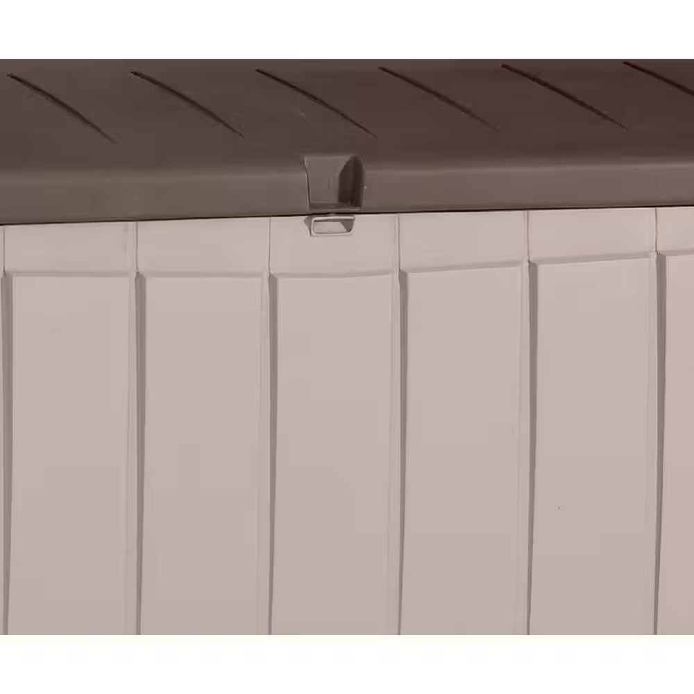 Novel 90 Gal. Durable Weatherproof Resin Brown Deck Box Organization and Storage for Outdoor Patio and Lawn