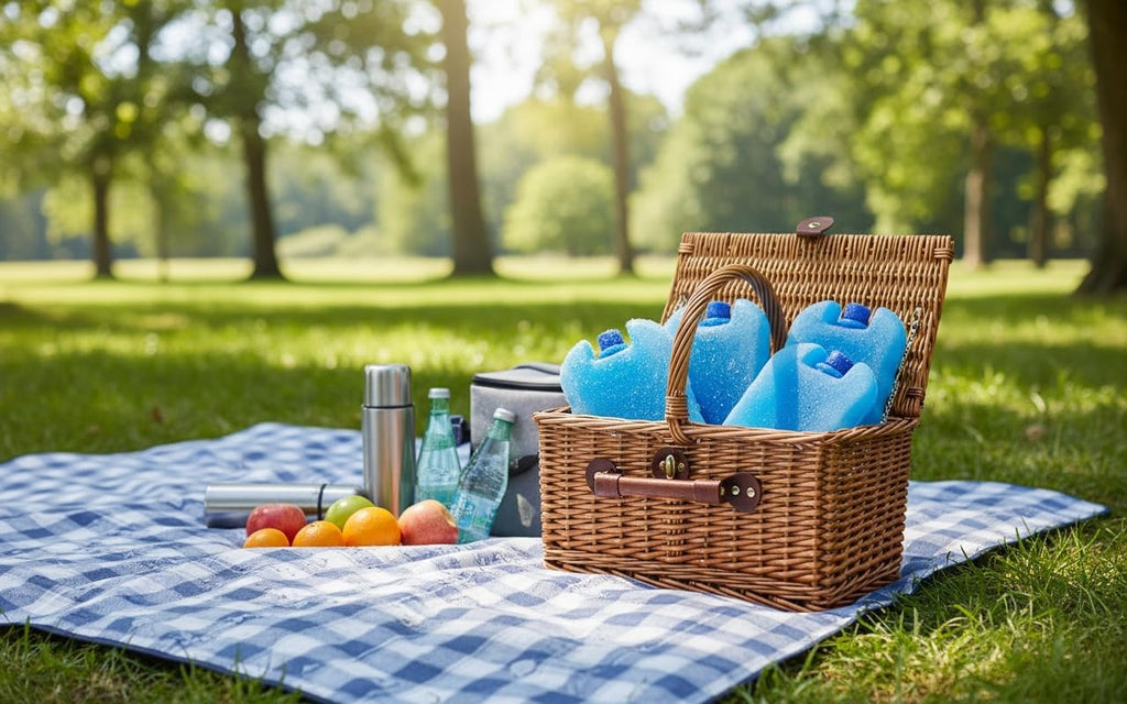 Reusable Refillable Ice Packs for Coolers | Freezer Packs for Lunch Boxes,Camping Supplies | Blue Ice Blocks for Coolers