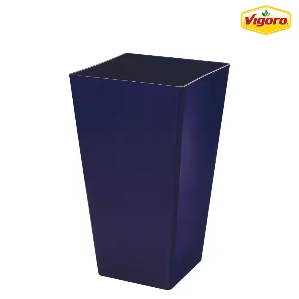 Harmony Medium Cobalt Blue Lightweight Tapered Plastic Planter (11.5 In. L X 11.5 In. W X 20 In. H)