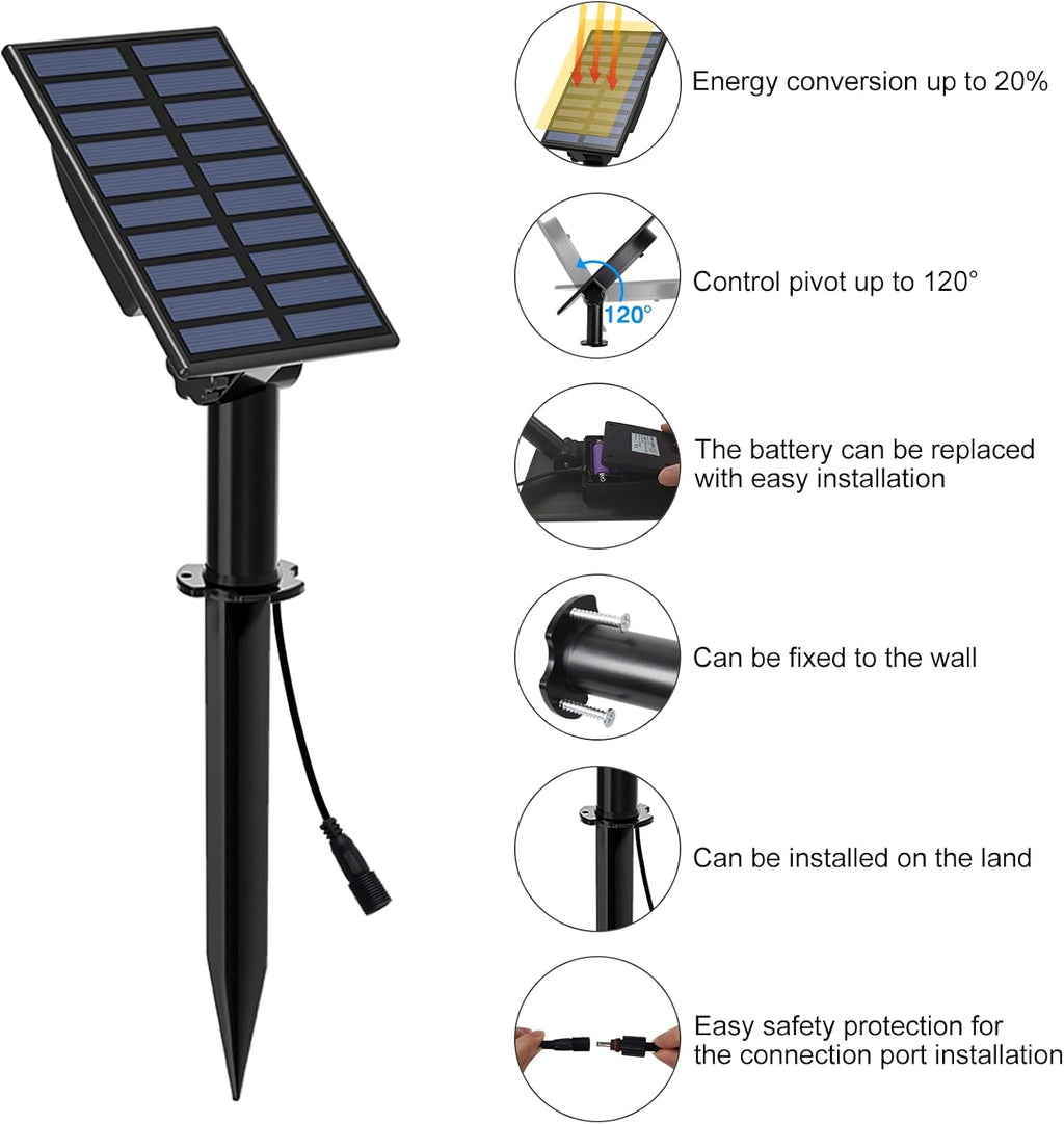 Color Changing Solar Spot Lights Outdoor, Outdoor Waterproof RGB Landcape Spotlights, Dusk to Dawn Solar Lights for Garden, Pond, Yard, Trees, Pathway(Rgb)