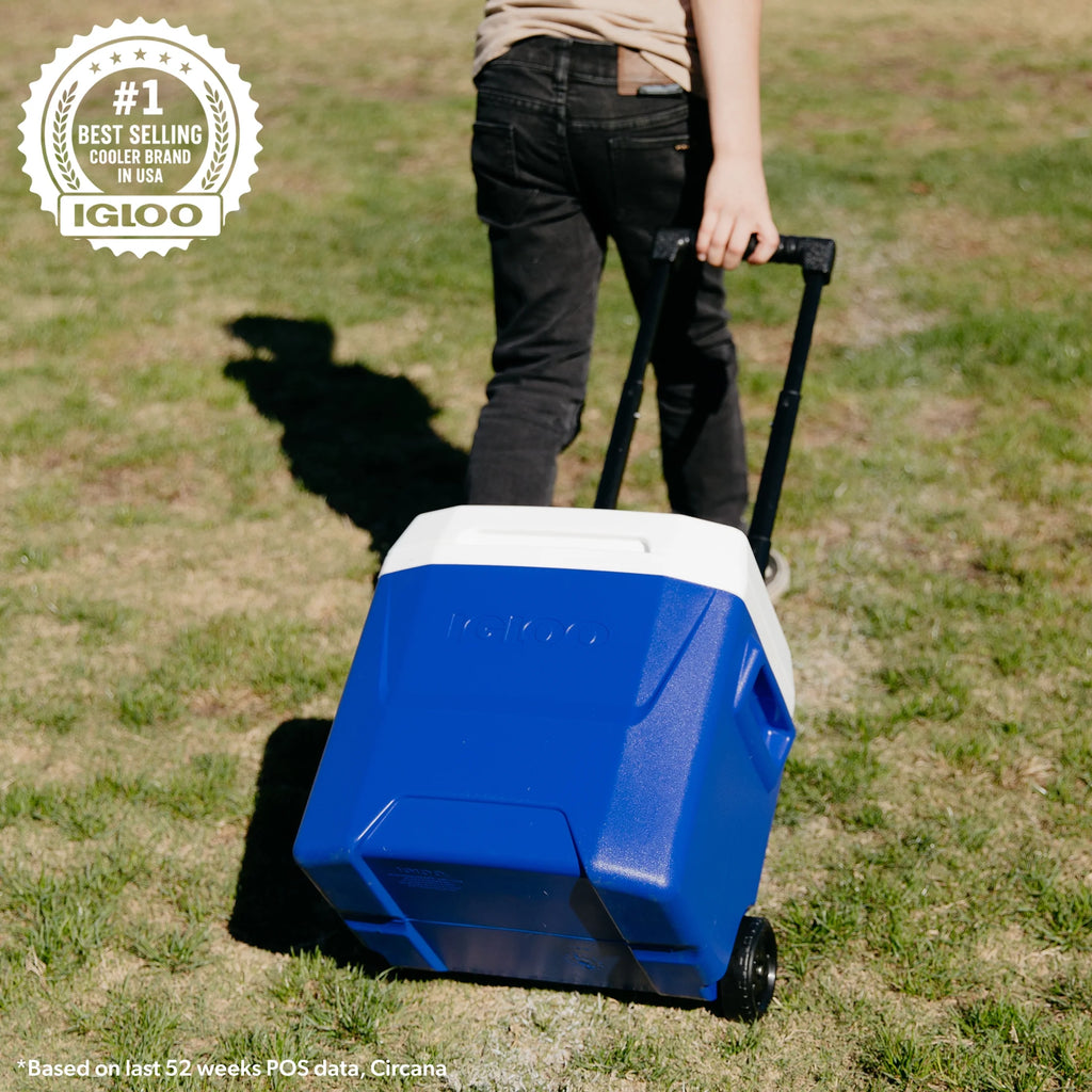 16 QT Laguna Hard Side Ice Chest Cooler with Wheels, Blue