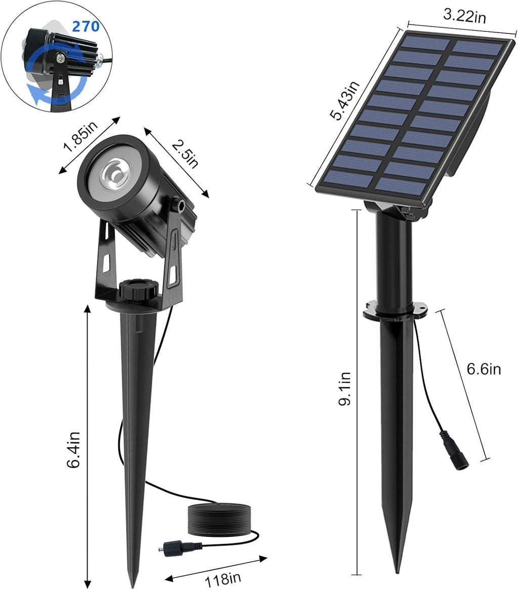 Color Changing Solar Spot Lights Outdoor, Outdoor Waterproof RGB Landcape Spotlights, Dusk to Dawn Solar Lights for Garden, Pond, Yard, Trees, Pathway(Rgb)