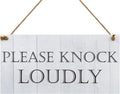 Please Knock Loudly Hanging Door Sign Plastic Contempary Wall Decorative Plaque