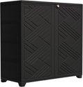 Outdoor Storage Cabinet Waterproof, 60 Gallon Resin Outdoor Storage Shed for Patio/Garden/Backyard, Outdoor Storage Box for Cushions,Garden Tools and Pool Supplies(Black with 1 Shelving)