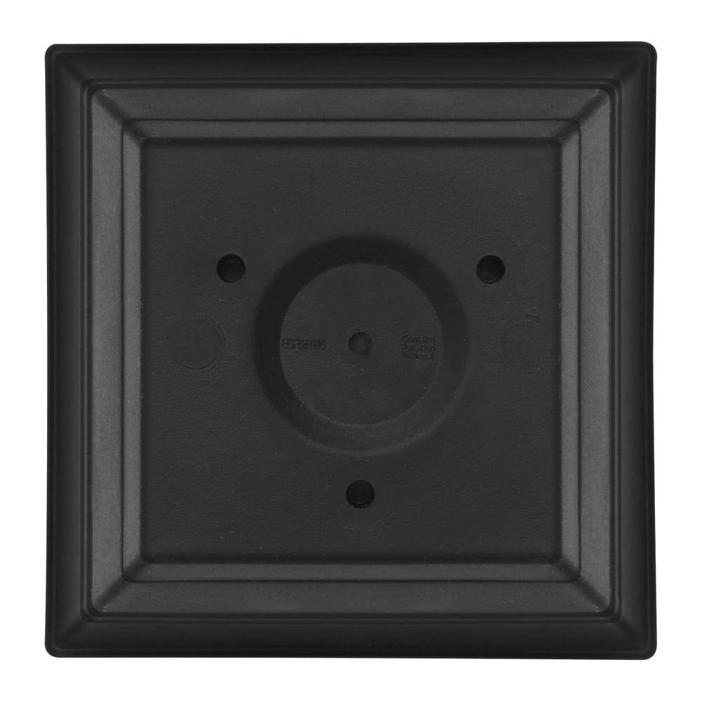 Mirabelle Small Black Plastic Square Planter with Drainage Hole and Attached Saucer (6 In. L X 6 In. W X 5.5 In. H)