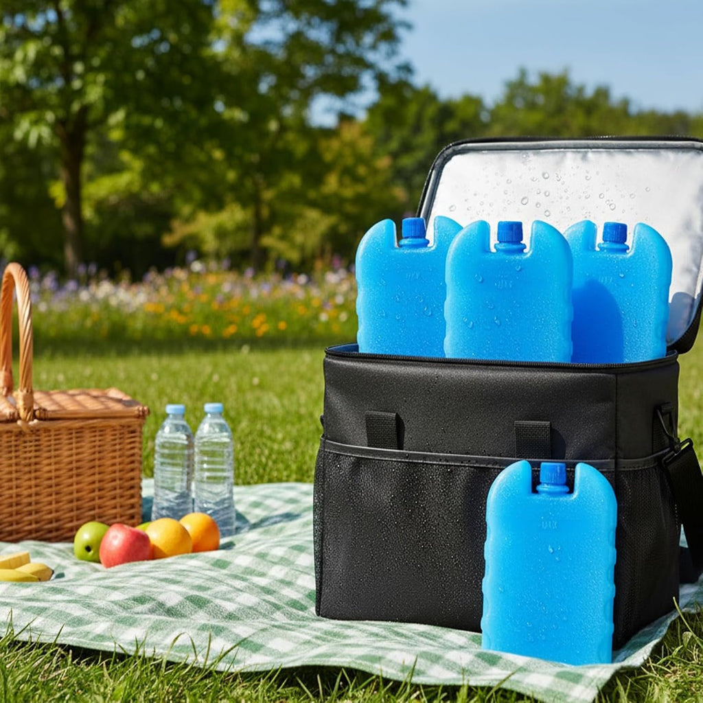 Reusable Refillable Ice Packs for Coolers | Freezer Packs for Lunch Boxes,Camping Supplies | Blue Ice Blocks for Coolers