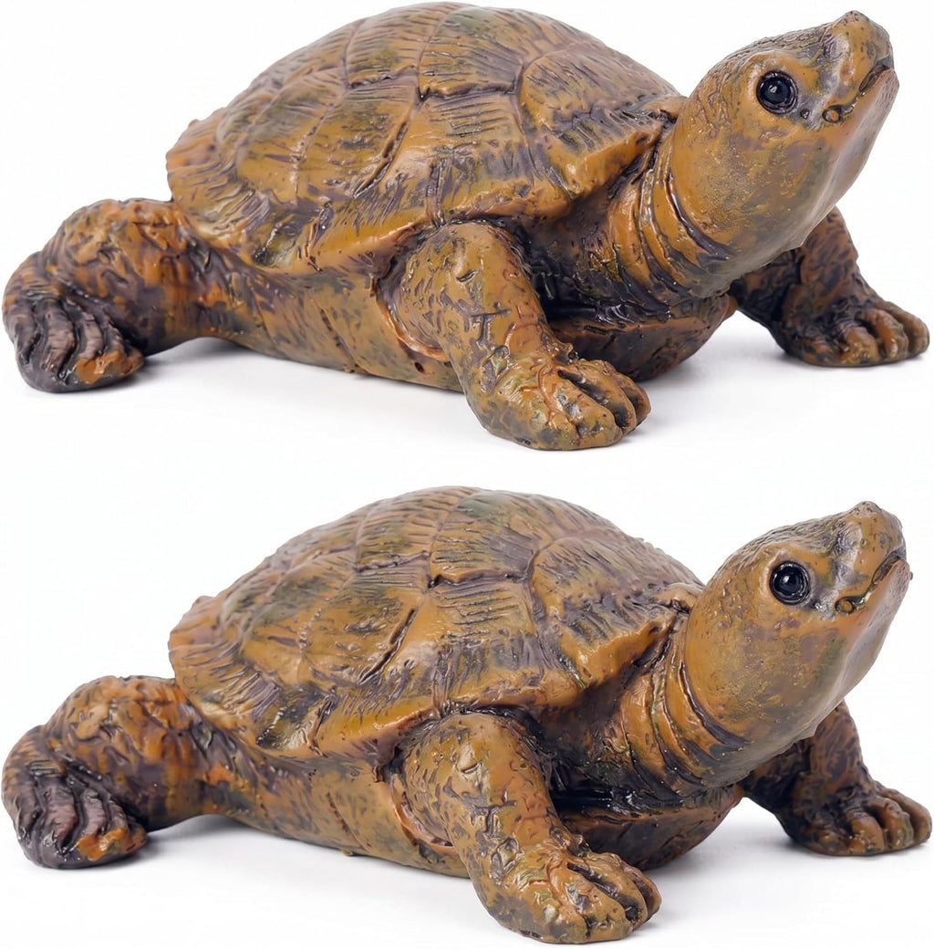 2 Pack Turtle Statue, Outdoor Garden Turtles Decor, Tortoise Figurine for Yard, Pond, Patio, Lawn, Outdoor Animal Statues & Garden Figurines