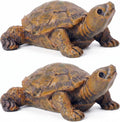 2 Pack Turtle Statue, Outdoor Garden Turtles Decor, Tortoise Figurine for Yard, Pond, Patio, Lawn, Outdoor Animal Statues & Garden Figurines