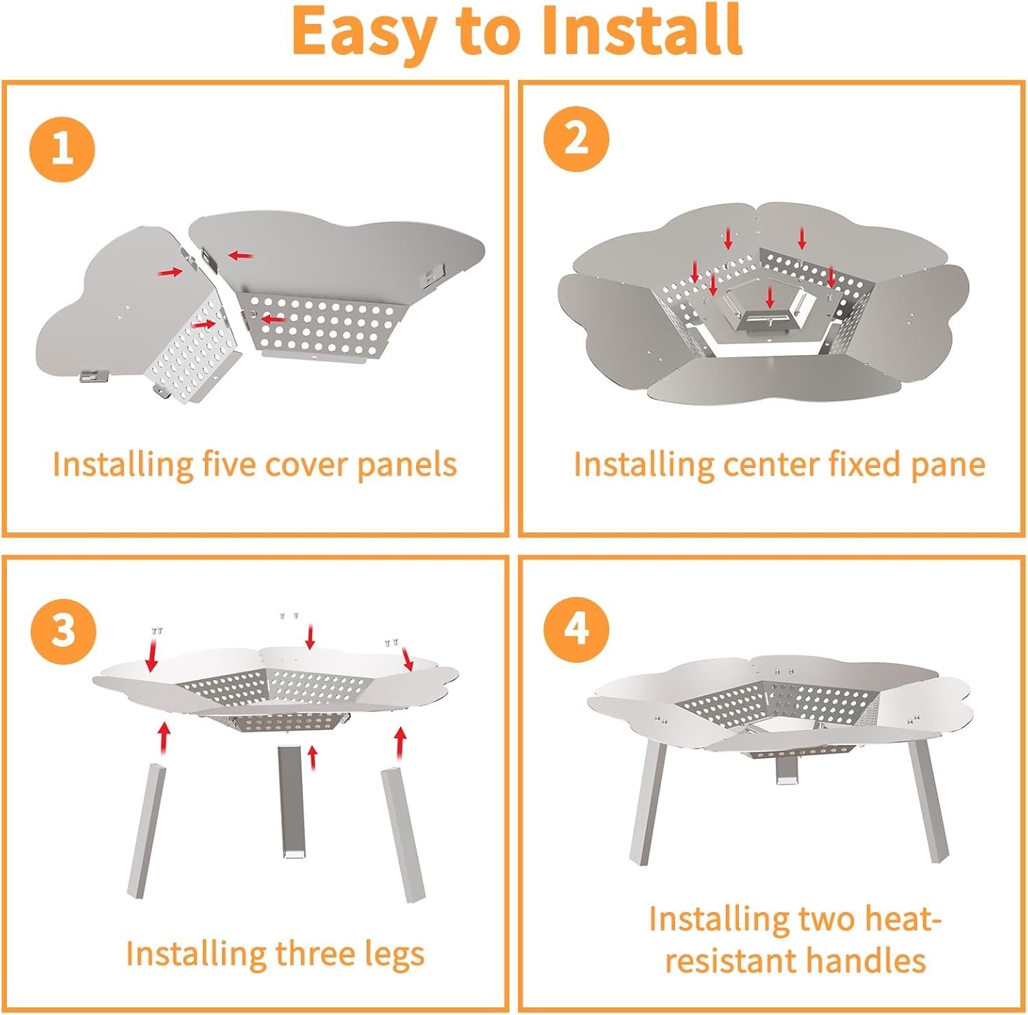 Heat Deflector for Solo Stove Bonfire, 19.5" Solo Stove Bonfire Accessories, 304 Stainless Steel Fire Pit Heat Deflector with Carrying Handle & 3 Legs, Heat Diffuser for Outdoor Indoor Fire Pits