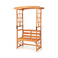 6.2 FT Tall Patio Garden Arbor with Pergola and 2-Seat Bench for Garden Lawn Backyard Decoration