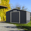 Metal Storage Shed for Garden and Tools W/Sliding Double Lockable Doors