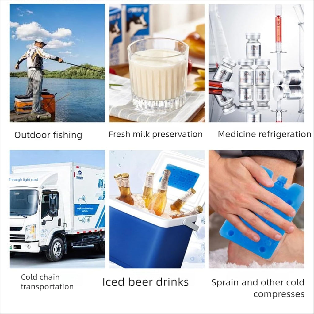 Reusable Refillable Ice Packs for Coolers | Freezer Packs for Lunch Boxes,Camping Supplies | Blue Ice Blocks for Coolers