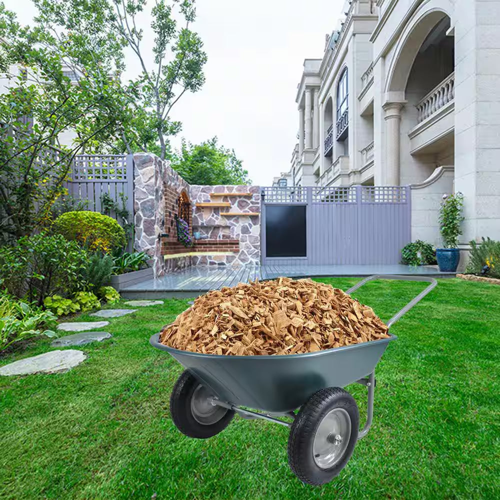 4 Cu. Ft. Abs plus Steel(Q235) Garden Cart with 15 In. Pneumatic Wheel, Load Capacity 300 Lbs.