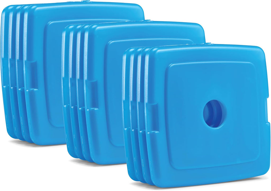 Cool Coolers by Fit + Fresh, 4 Pack Slim Ice Packs, Space Saving Reusable Ice Packs for Lunch Boxes or Coolers