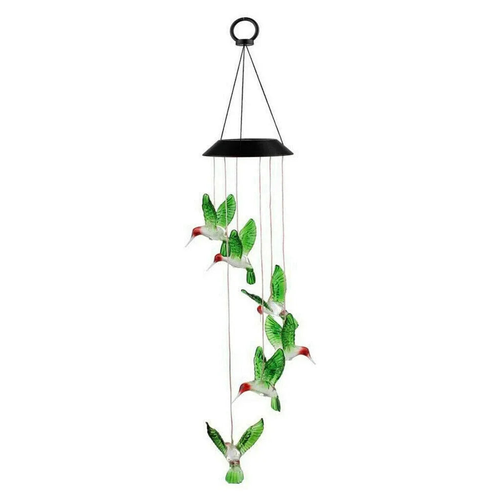 Solar Changing Wind Chime Light,  Solar Powered Color-Changing LED Hanging Lamp Hummingbird Windchime Light for Outdoor Indoor Gardening Yard Pathway Decoration