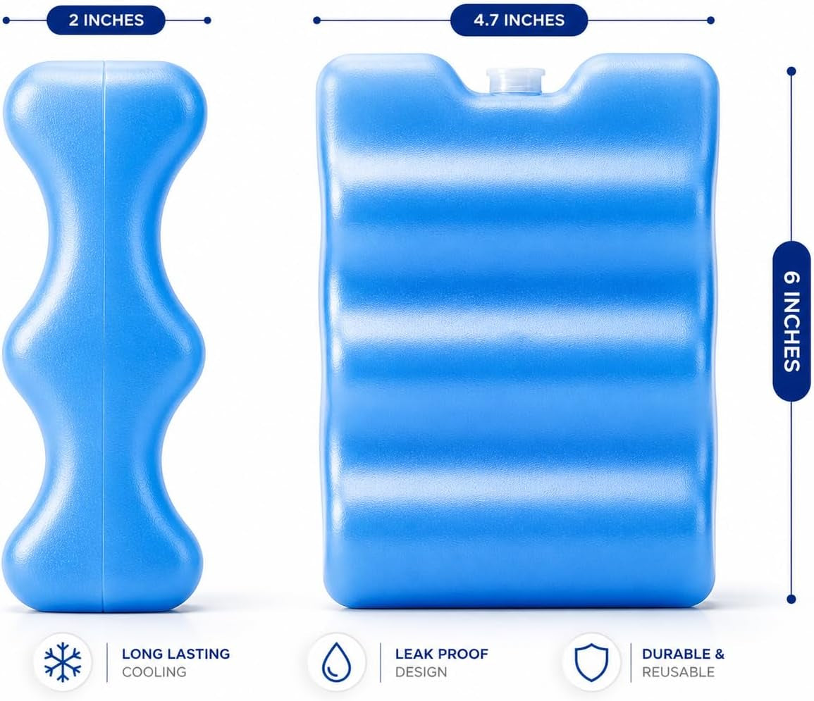 Ice Packs for Coolers | Can Coolers | Breastmilk Cooler Ice Pack | Long-Lasting Reusable Ice Pack