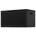 102 Gal. Fusion Style Deck Box Black Outdoor Resin Storage Box