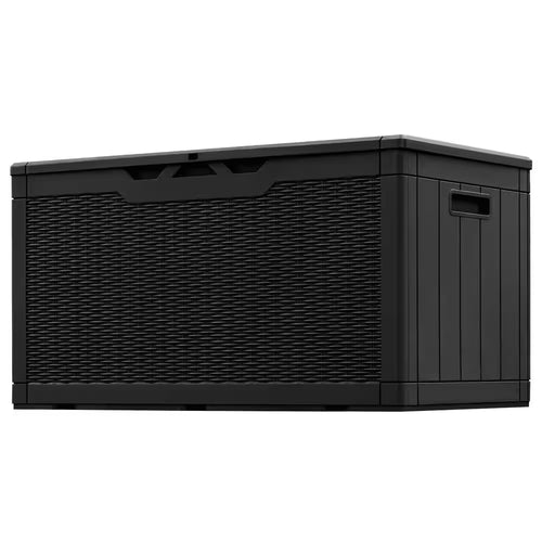 102 Gal. Fusion Style Deck Box Black Outdoor Resin Storage Box