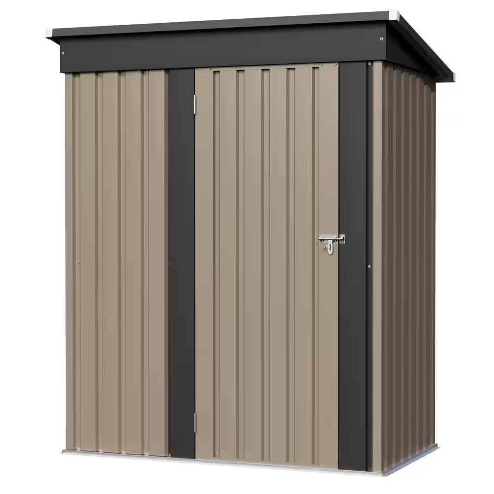 5 Ft. W X 3 Ft. D Outdoor Storage Metal Shed Lockable Metal Garden Shed for Backyard Outdoor (14.5 Sq. Ft.)